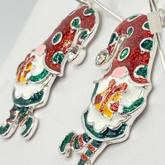 Christmas Gnome with Gift Earrings - Picture 3 of 4